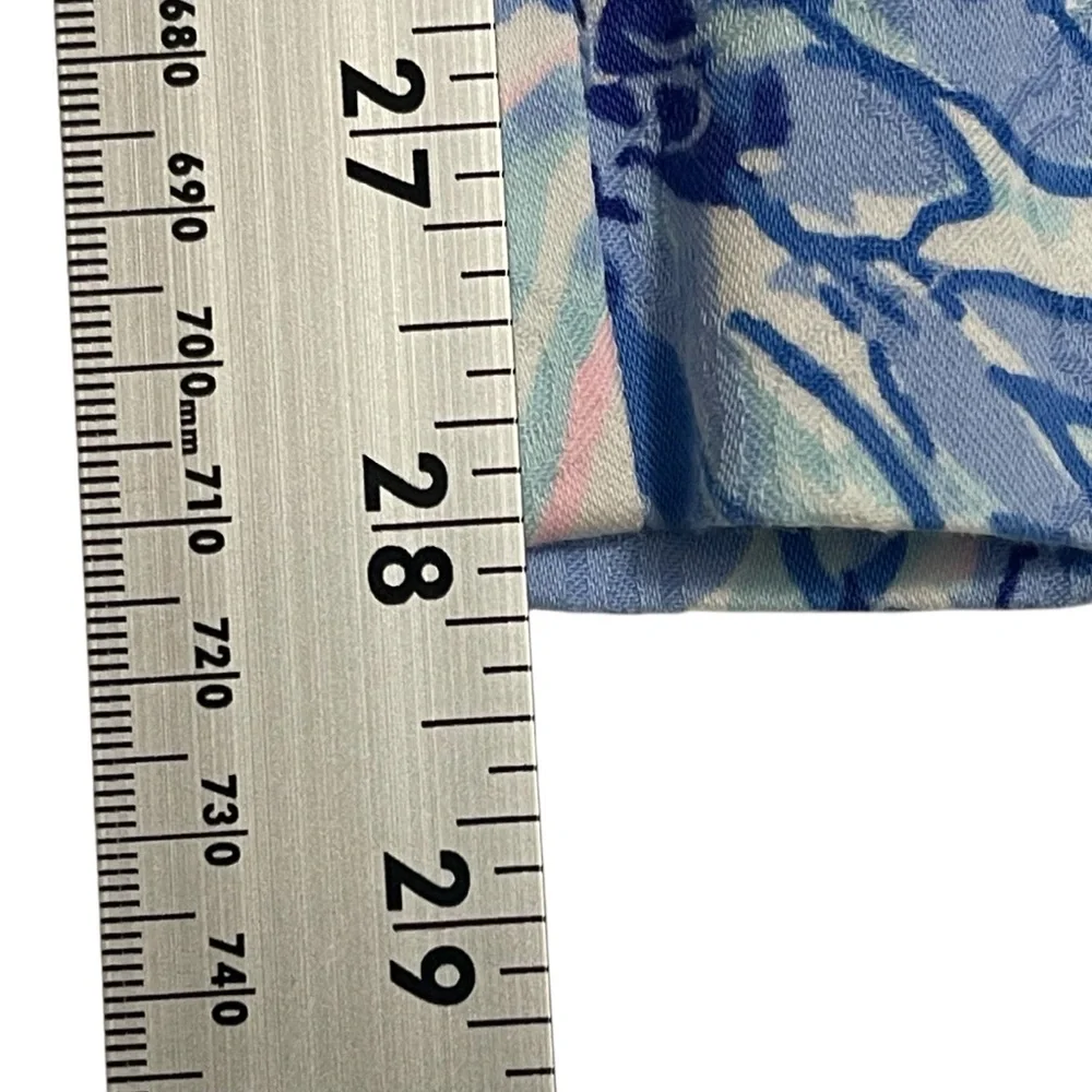 Lilly Pulitzer Blue and White Floral Straight Leg Pants - Picture 8 of 11